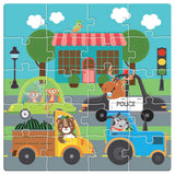Puzzle magnetic 60 de piese Animale în oraș 18x18x2 Conține 3 puzzle-uri a câte 20 de piese fiecare