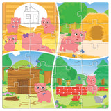 Puzzle magnetic 60 piese Cei trei purceluși 18x18x2 Conține 3 puzzle-uri a câte 20 de piese fiecare