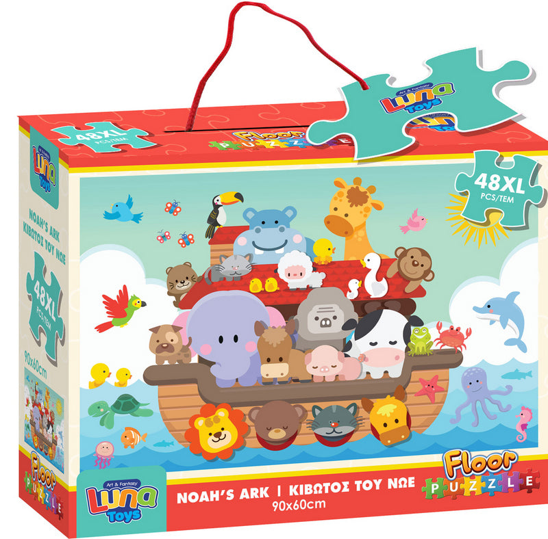 Puzzle 48 El cu elemente uriașe pentru podea 90x60 Arca lui Noe