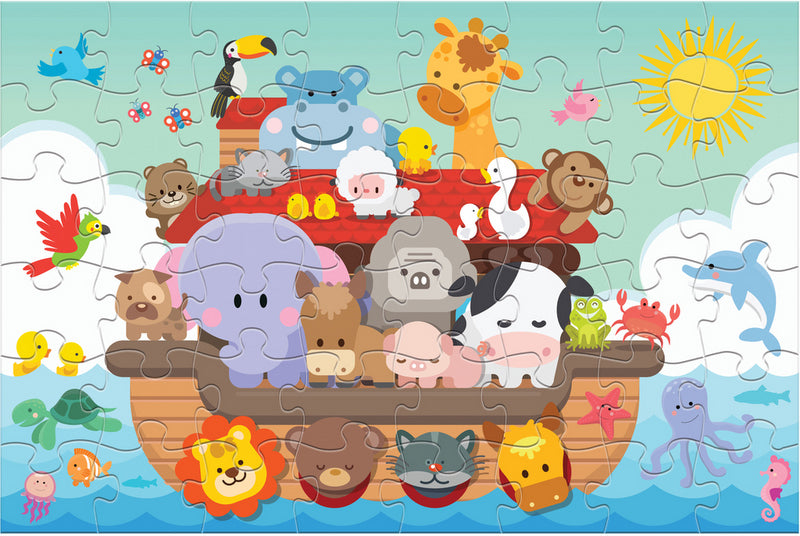 Puzzle 48 El cu elemente uriașe pentru podea 90x60 Arca lui Noe