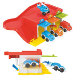 Set de construcție secție de poliție cu parcare, 99 de piese electrice, 4 modele cu șină 37x28x19