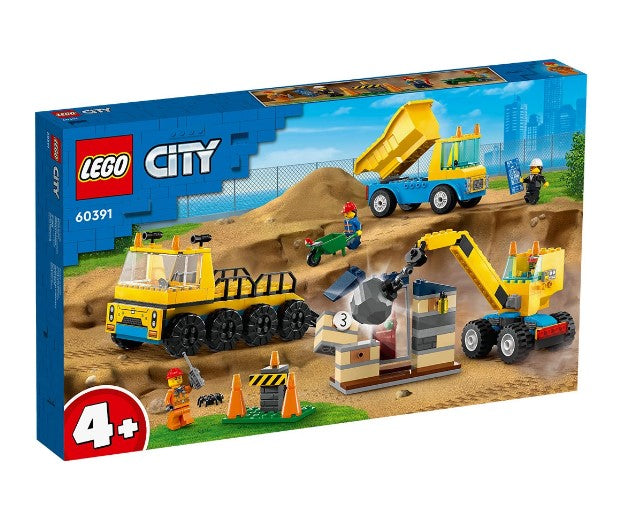 Lego® City Great Vehicles 60391 - Строителни Камиони И Кран С Разбиваща Топка