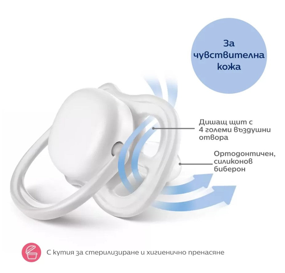 Залъгалки - Ultra Air + Стерилизаторна Кутия (0-6М) Момче _X000D_ Декорация --- BebeMama