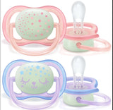 Залъгалки - Ultra Air Night + Стерил. Кутия (0-6М) Момиче Декор - Залъгалки - Philips Avent - BebeMama