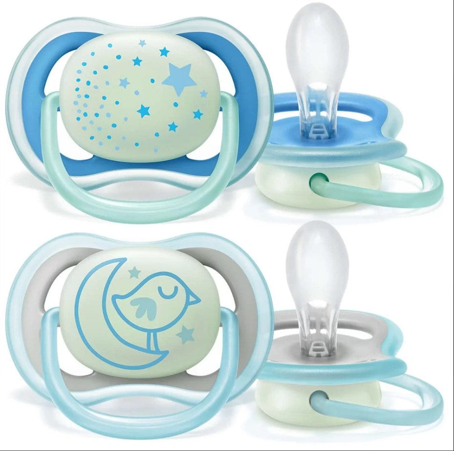 Залъгалки - Ultra Air Night + Стерил. Кутия (6-18М) Момче Декор - Залъгалки - Philips Avent - BebeMama