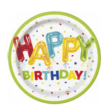Хартиени Чинийки 8бр. Happy Birthday 18см. Unique