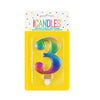 Свещ За Рожден Ден №3 Rainbow Unique