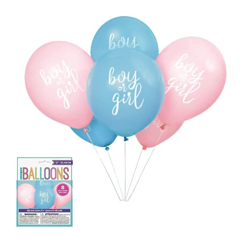 Комплект 8бр. Балони “boy Or Girl“ 30 См. Unique
