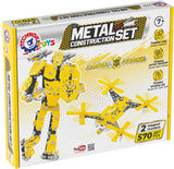 Constructor metalic 31 x 25 x 5 cu șuruburi, piulițe și unelte pentru fabricarea unui robot și a unei drone, 570 de piese, cu asistență pe Youtube