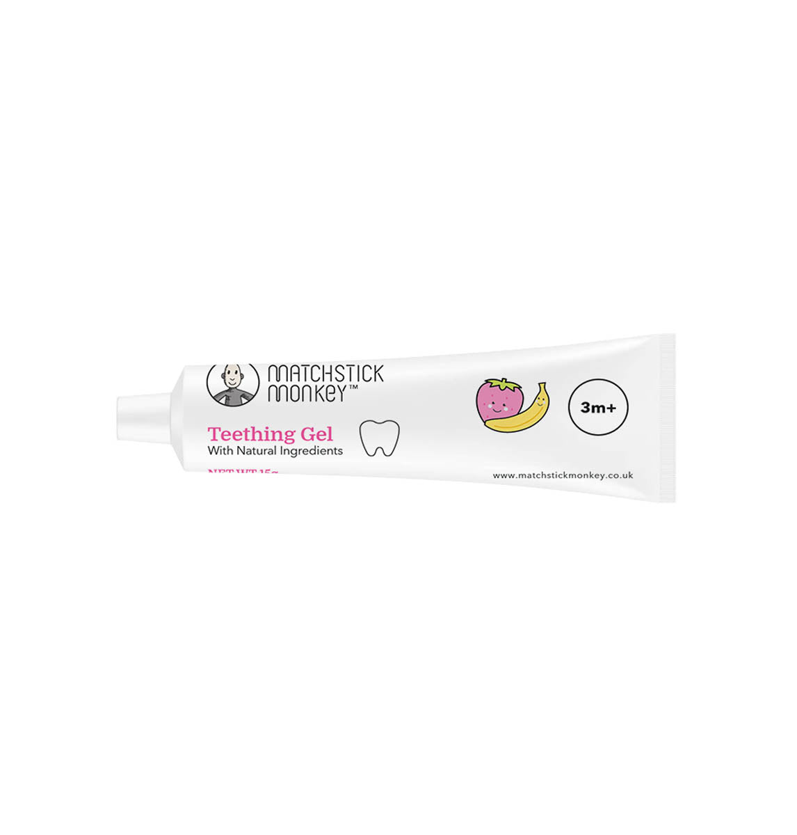 Gel calmant pentru dentiție organic Matchstick Monkey, cu căpșuni și banane