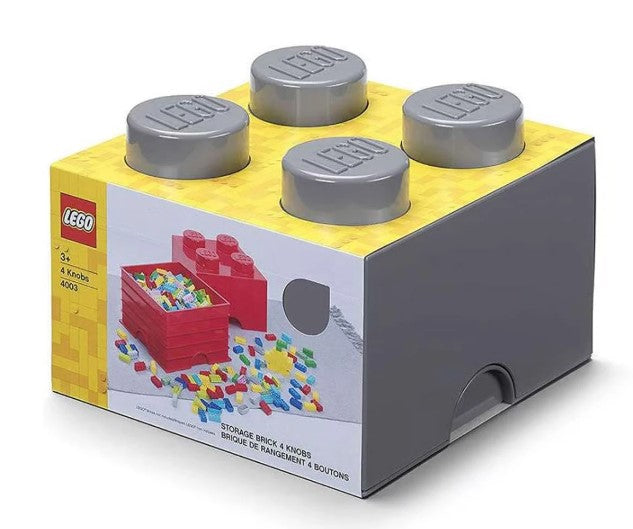 Lego® Кутия За Съхранение - Тухличка 4, Циментено Сива