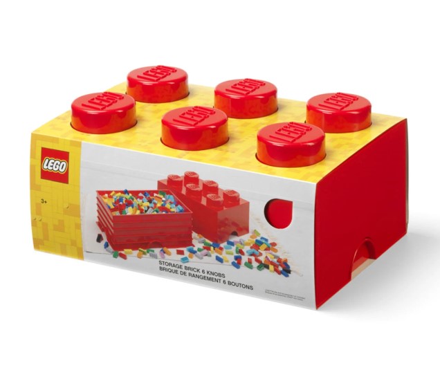 Lego® Кутия За Съхранение - Тухличка 6, Светло Червена