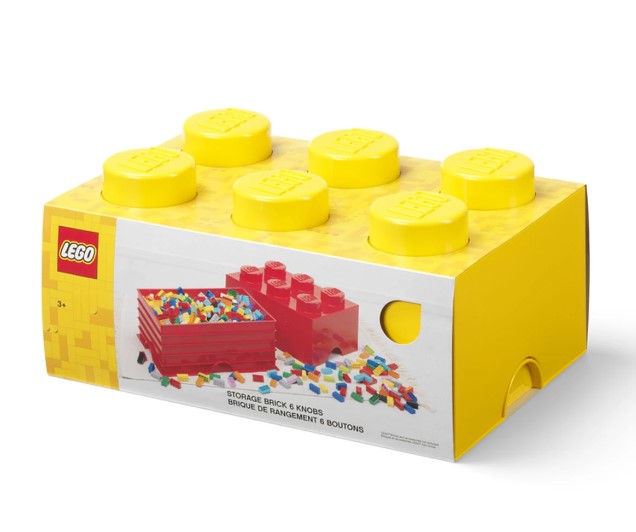 Lego® Кутия За Съхранение - Тухличка 6, Светло Жълта