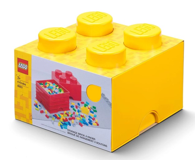 Lego Кутия За Съхранение - Тухличка 4, Жълт Цвят