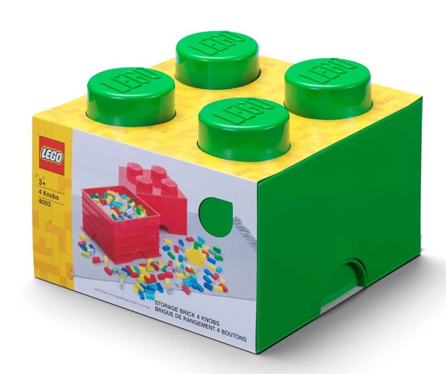 Lego Кутия За Съхранение - Тухличка 4, Тъмно Зелен Цвят