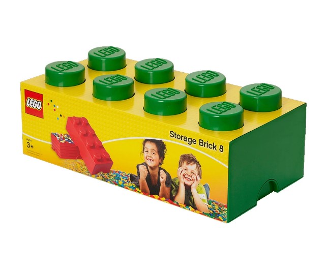 Lego® Кутия За Съхранение - Тухличка 8, Тъмно Зелена