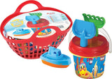 Coș cu găleată și set de plajă cu barcă 30x19x21