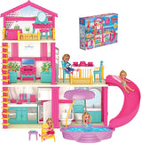 Casa de vacanță a Lolei, constructor, cu păpuși și mobilier, casă DIY cu trei etaje, piese mari, 40 el., 13x51x37