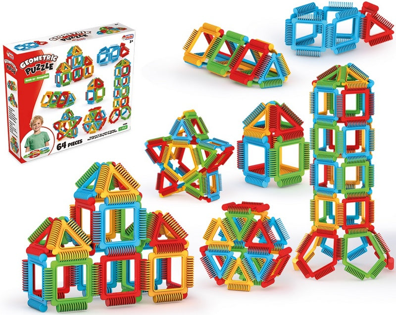 Puzzle geometric Constructor, 64 de piese, 33 x 29 x 8 cm