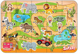 Puzzle bulgar Safari, 20 de piese, cu dimensiuni 48x33, cu realitate augmentată 20x24x7, în 16 limbi, din spumă Eva