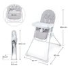 Binci Столче За Хранене Light Grey Kinderkraft