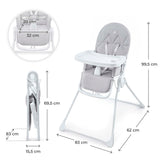 Binci Столче За Хранене Light Grey Kinderkraft