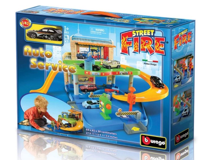Bburago Street Fire - Автосервиз С 1 Брой Кола