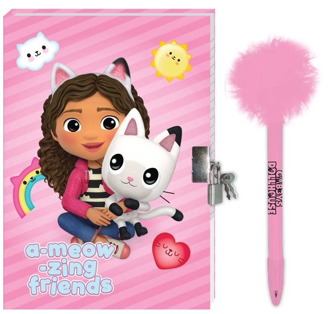 Таен Дневник С Катинарче Къщата За Кукли На Габи И Химикал С Помпон И 60 Страници 18х12х2 Julia