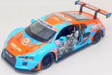 Метален Точен Модел Кола 1:24 Audi R8 Lms С Дизайн На Wasa С Отваряеми Врати Преден Капак И Багажник При Отваряне На Врата Или Натискане На Предния Капак Се Включват Фаровете И Се Чува Звук На Мотор Julia
