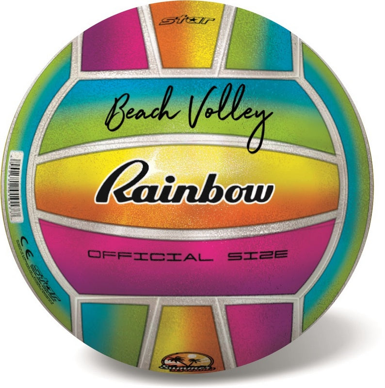 Minge de volei pe plajă 21 cm culori curcubeu perlat