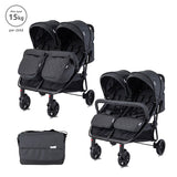 Д.количка Duo+чанта Black До 15 Кг За Близнаци Lorelli Premium