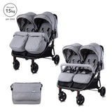 Д.количка Duo+чанта Cool Grey До 15 Кг За Близнаци Lorelli Premium