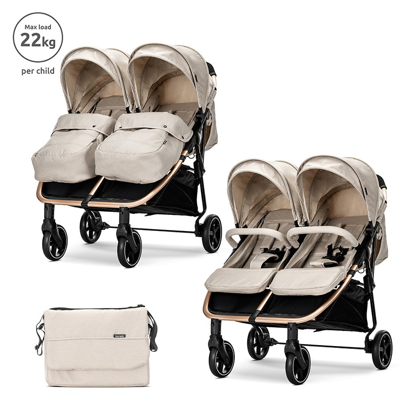 Д.количка Duo Beige До 22 Кг За Близнаци Lorelli Premium