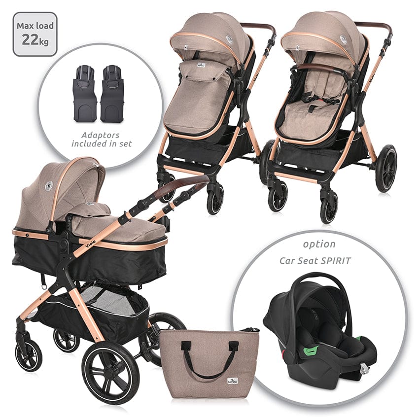 Cărucior Viola Pearl Beige+Adaptoare