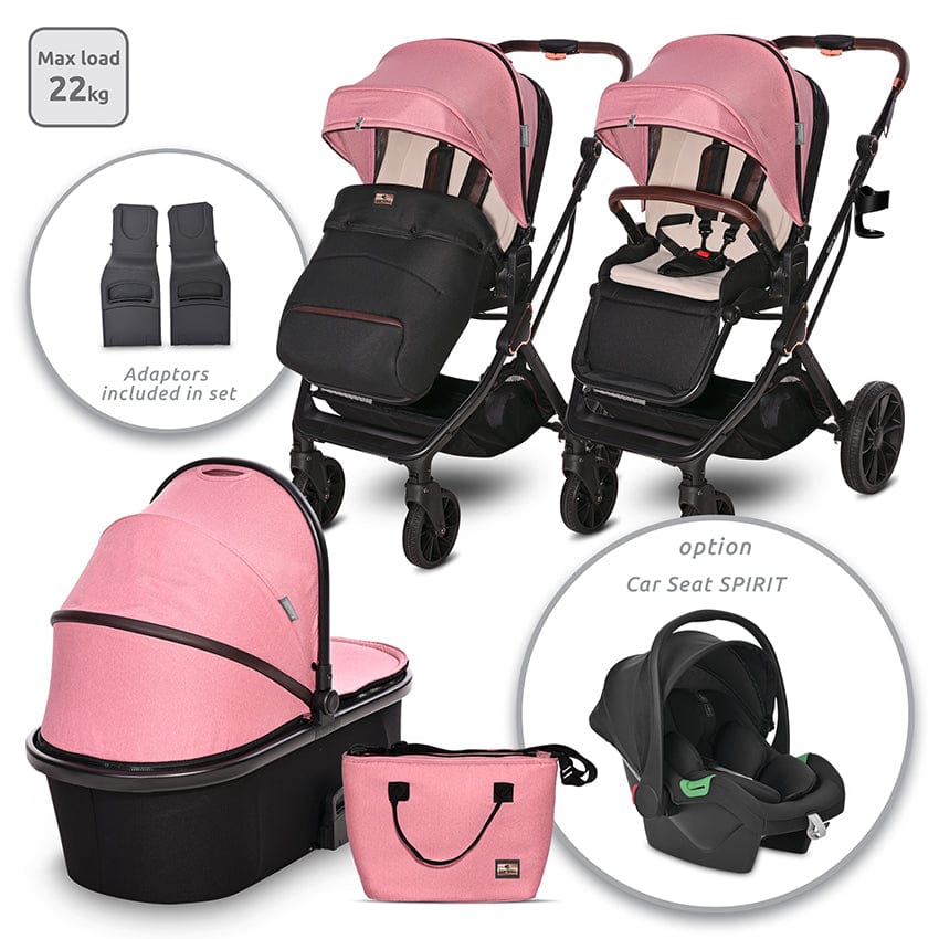 Cărucior E. Glory Pink+Adaptoare