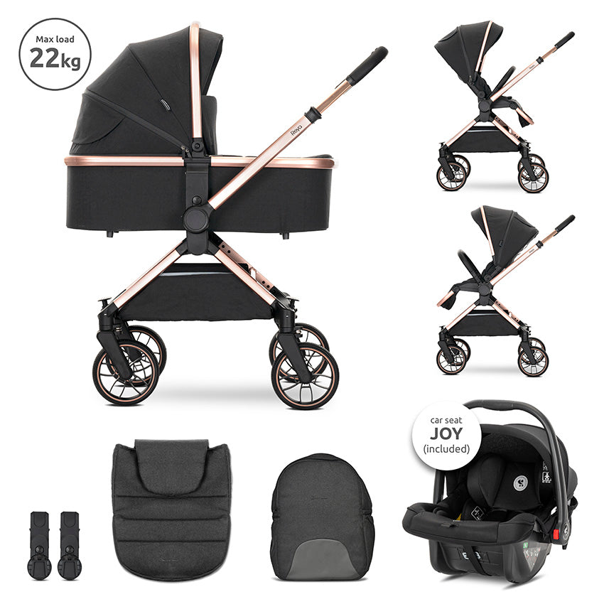 Д.количка Reya 3in1 Black Jasper С Реверсивна Дръж Lorelli Premium