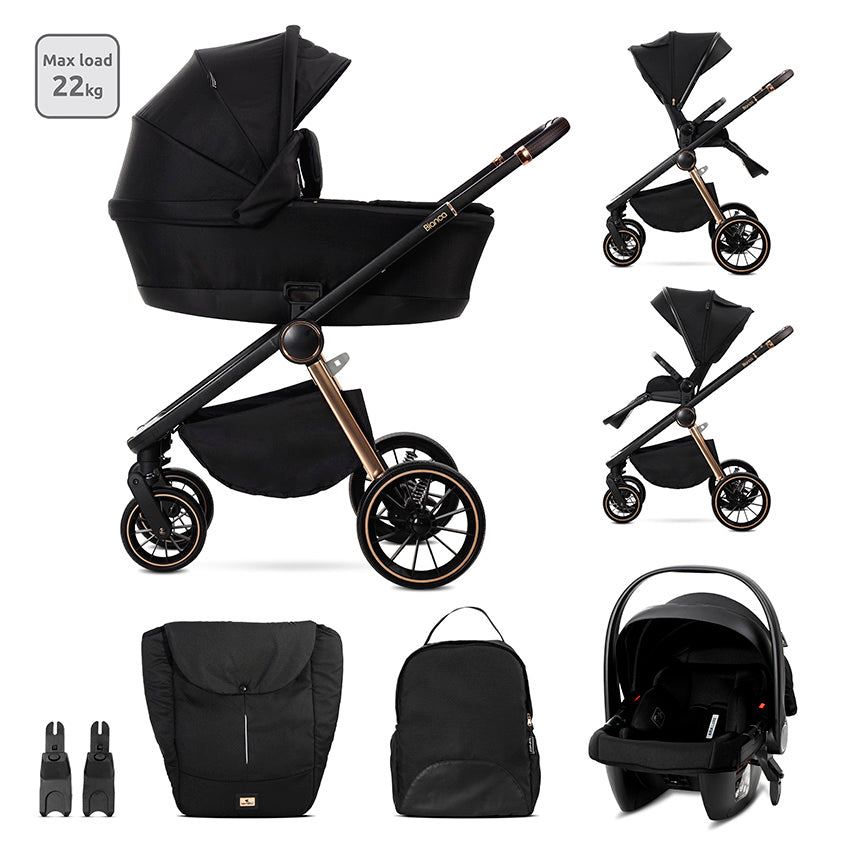 Д.Количка Bianca Black 3 В 1 До 22 С Кош За Ново