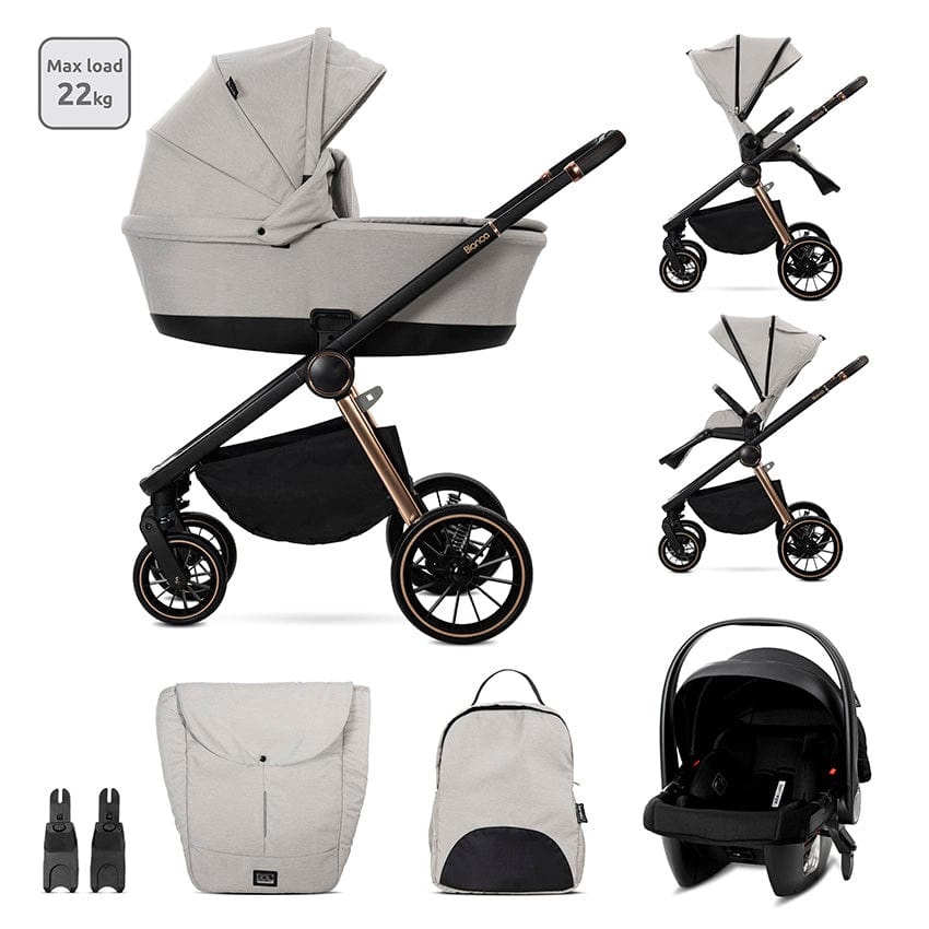 Д.Количка Bianca Beige 3 В 1 До 22Кг С Кош За Ново