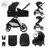 Cărucior Aspen Black 3 în 1, transformabil, până la 22"