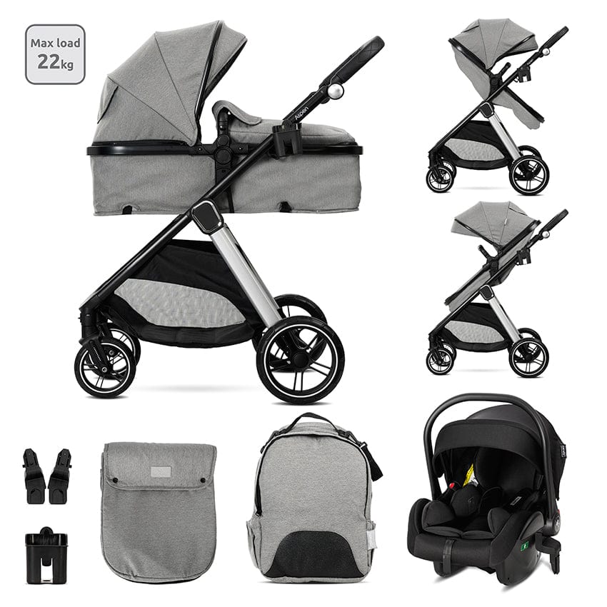 Д.Количка Aspen Grey 3В1 До 22Кг С Трансформираща