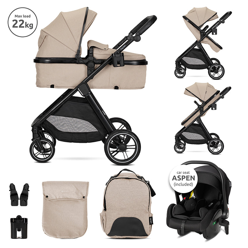 Д.количка Aspen Cappuccino 3в1 До 22кг С Трансформ Lorelli Premium