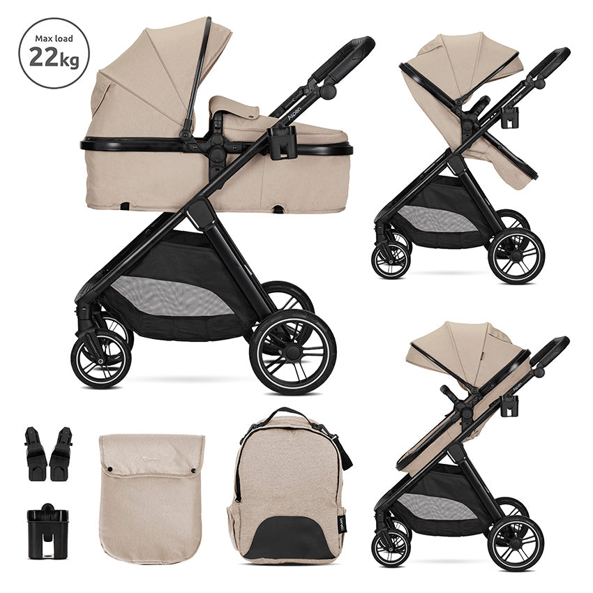 D. Cărucior Aspen Cappuccino 2B1 Până la 22 C Transform