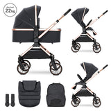 Д.количка Reya 2in1 Black До22кг Кош За Новородено Lorelli Premium