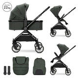 Cărucior Reya 2 în 1 verde, reversibil, până la 22 cm