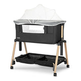 Мини Кошара Layla 2в1 Black Wooden Effect С Падаща Lorelli Premium
