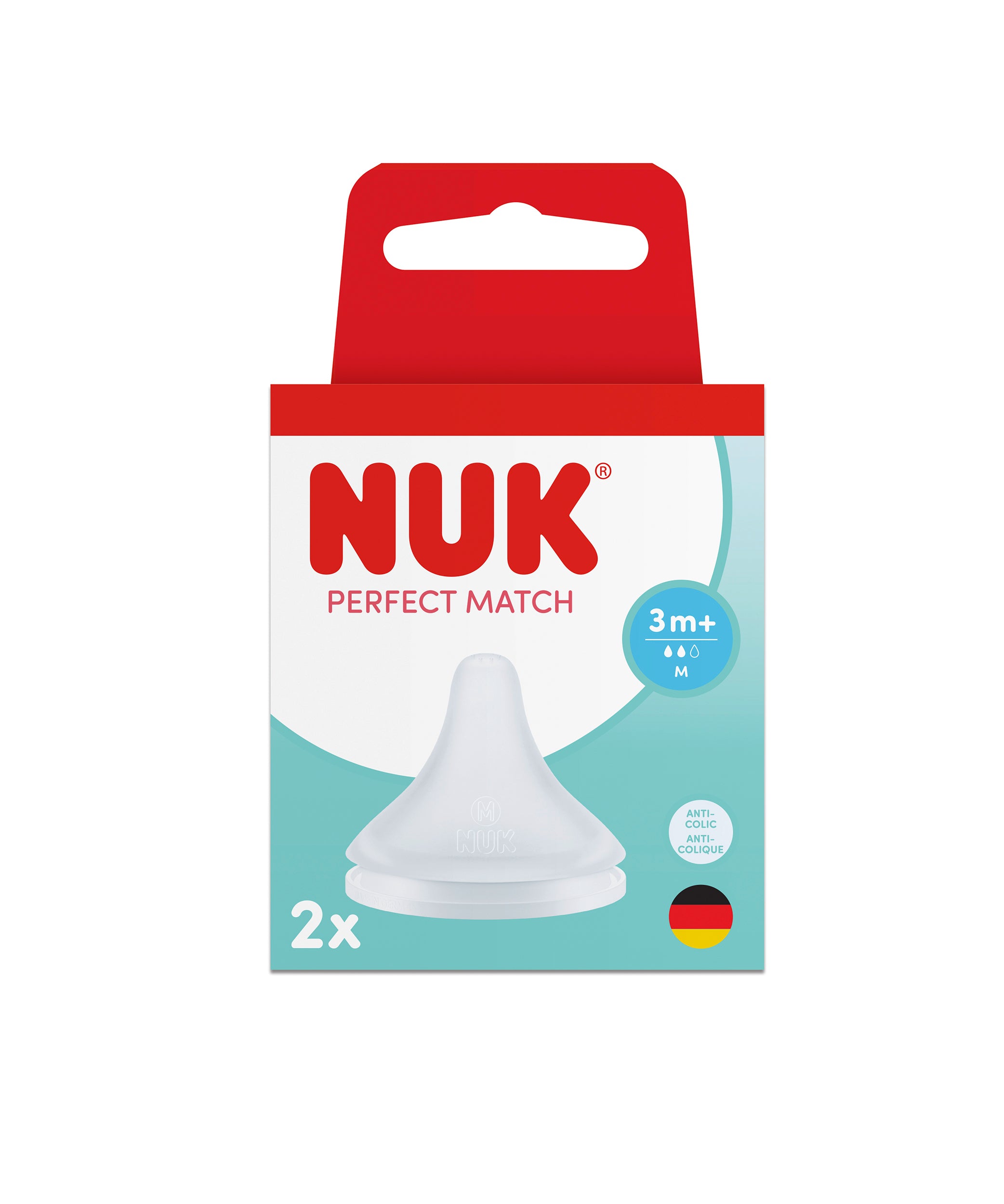 Perfect Match Биберон За Хранене Силикон M 3+, 2бр. Nuk