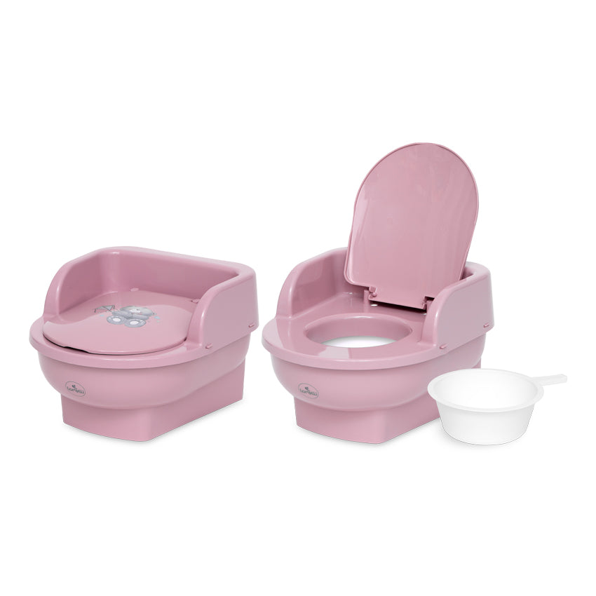 Гърне Трон Сглобено Bear Dark Pink --- BebeMama