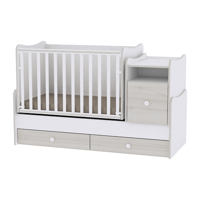 Culoare pat Trend Plus Alb/Stejar Deschis
