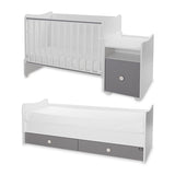 Culoare pat Trend Plus Alb/Gri Piatră