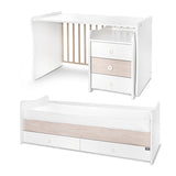 Легло Maxi Plus New 70 160 Бяло Светъл Дъб 3box Lorelli Classic